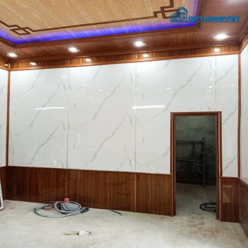 Độ Bền Tấm PVC Vân Đá Ốp Tường Phòng Khách